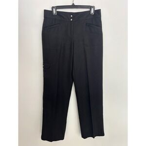 IZOD Golf Womens Black Stretch Straight Leg Cargo Pants Size‎ 6 Regular